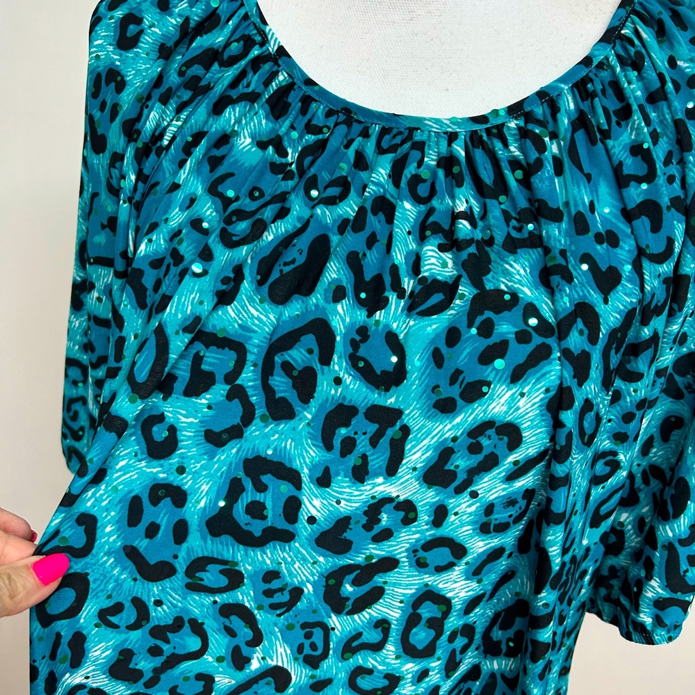 NWOT. Rebecca Malone Sequined Blouse Size XL - Picture 5 of 8